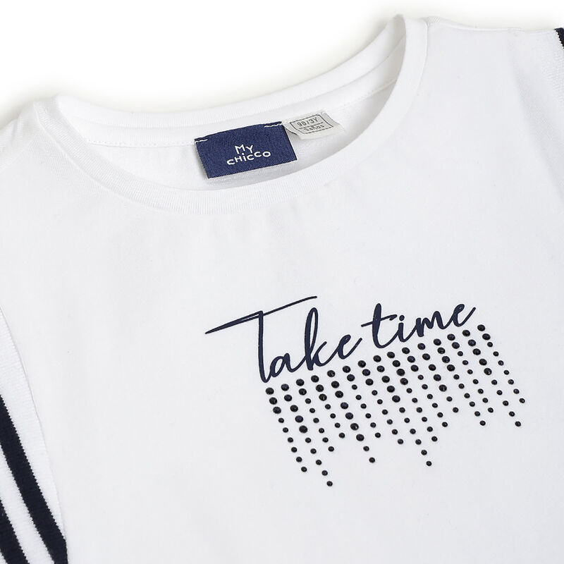 Girls White Graphic Printed Short Sleeve T-Shirt image number 2